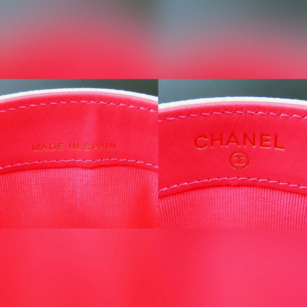 Chanel White Caviar Leather Classic Card Holder Wallet